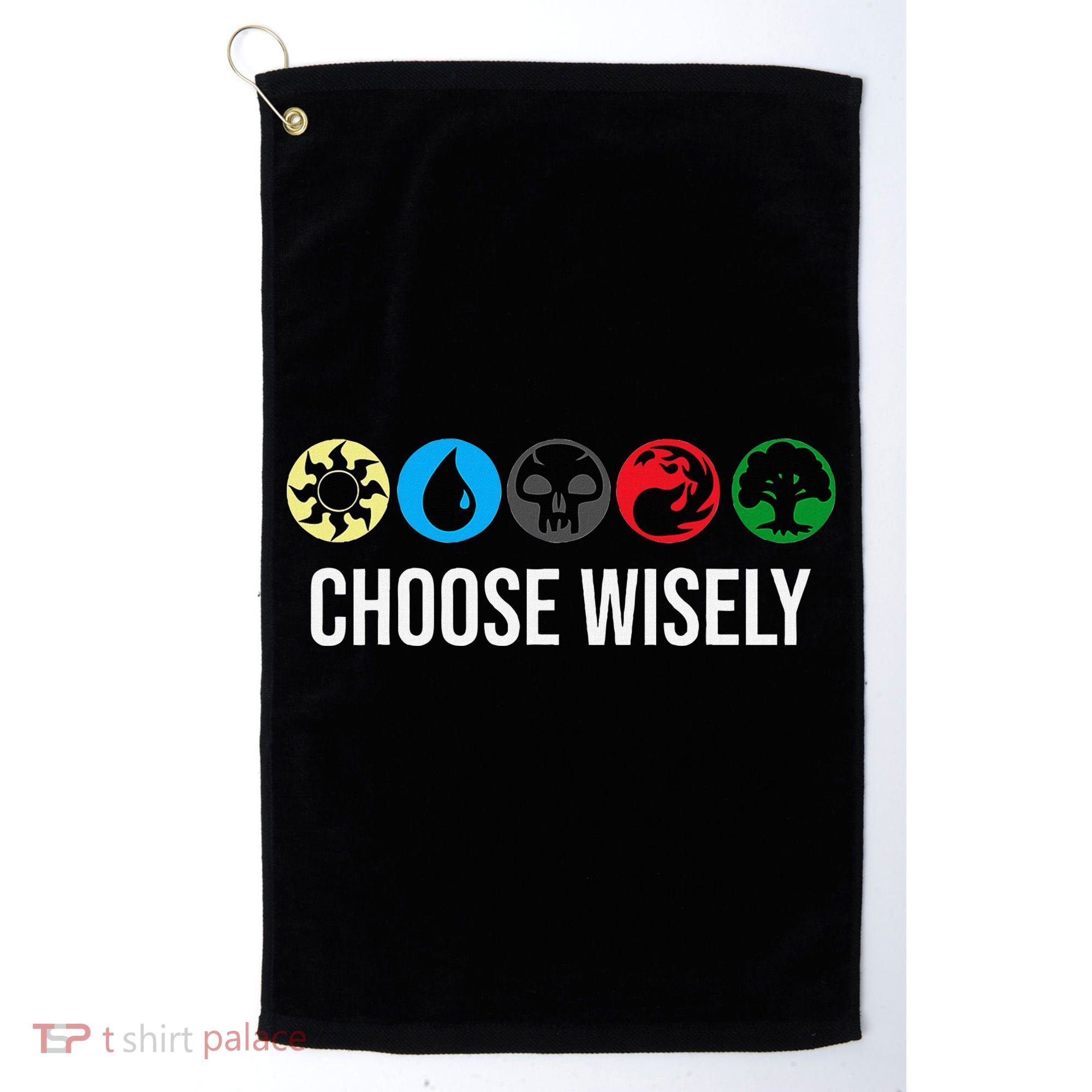 M.A.N.A Symbols Gathering Magic Choose Wisely Blue Red Green Golf Towel