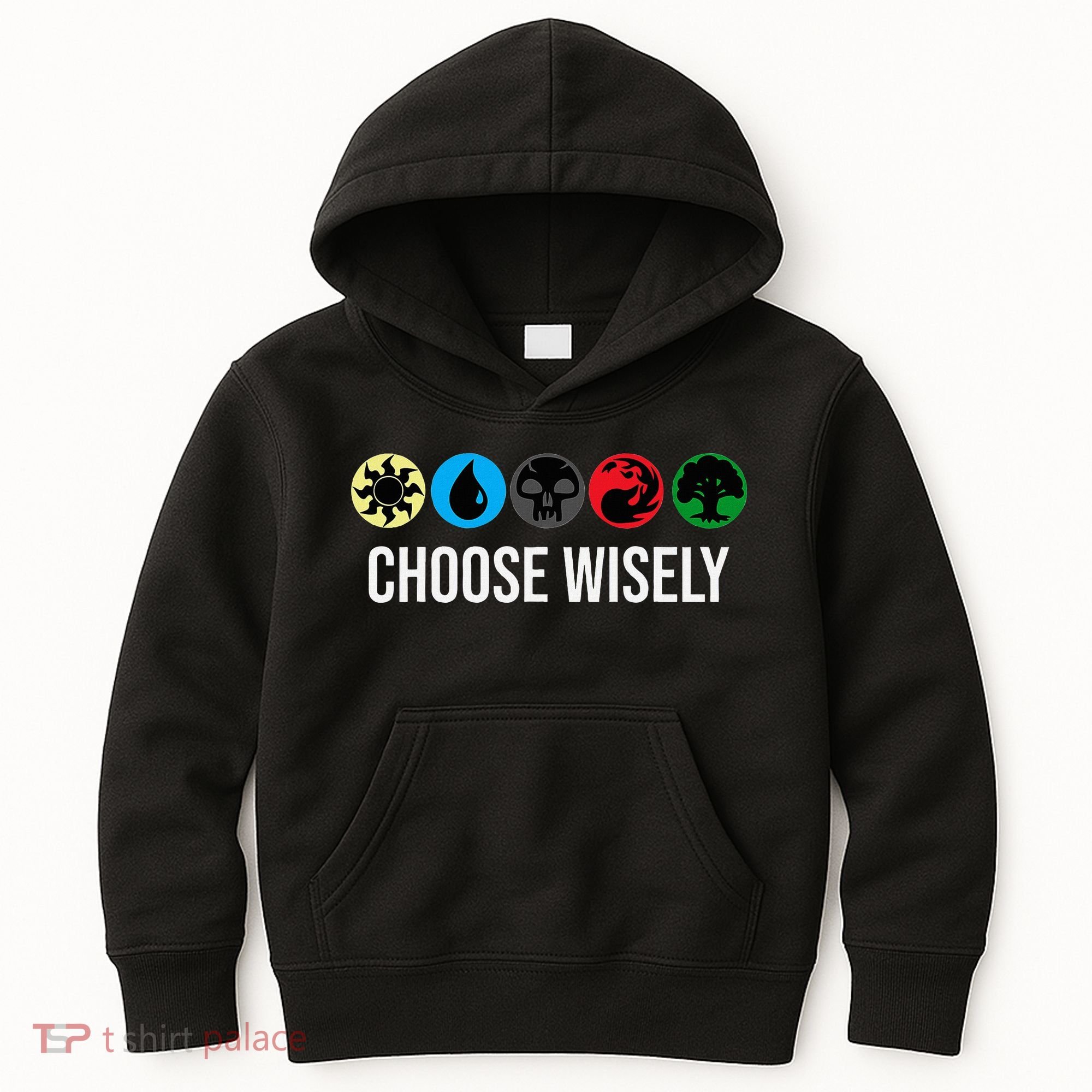 M.A.N.A Symbols Gathering Magic Choose Wisely Blue Red Green Kids Hoodie