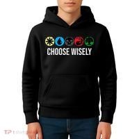 M.A.N.A Symbols Gathering Magic Choose Wisely Blue Red Green Kids Hoodie thumb 4