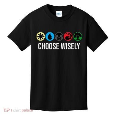 M.A.N.A Symbols Gathering Magic Choose Wisely Blue Red Green Kids T-Shirt