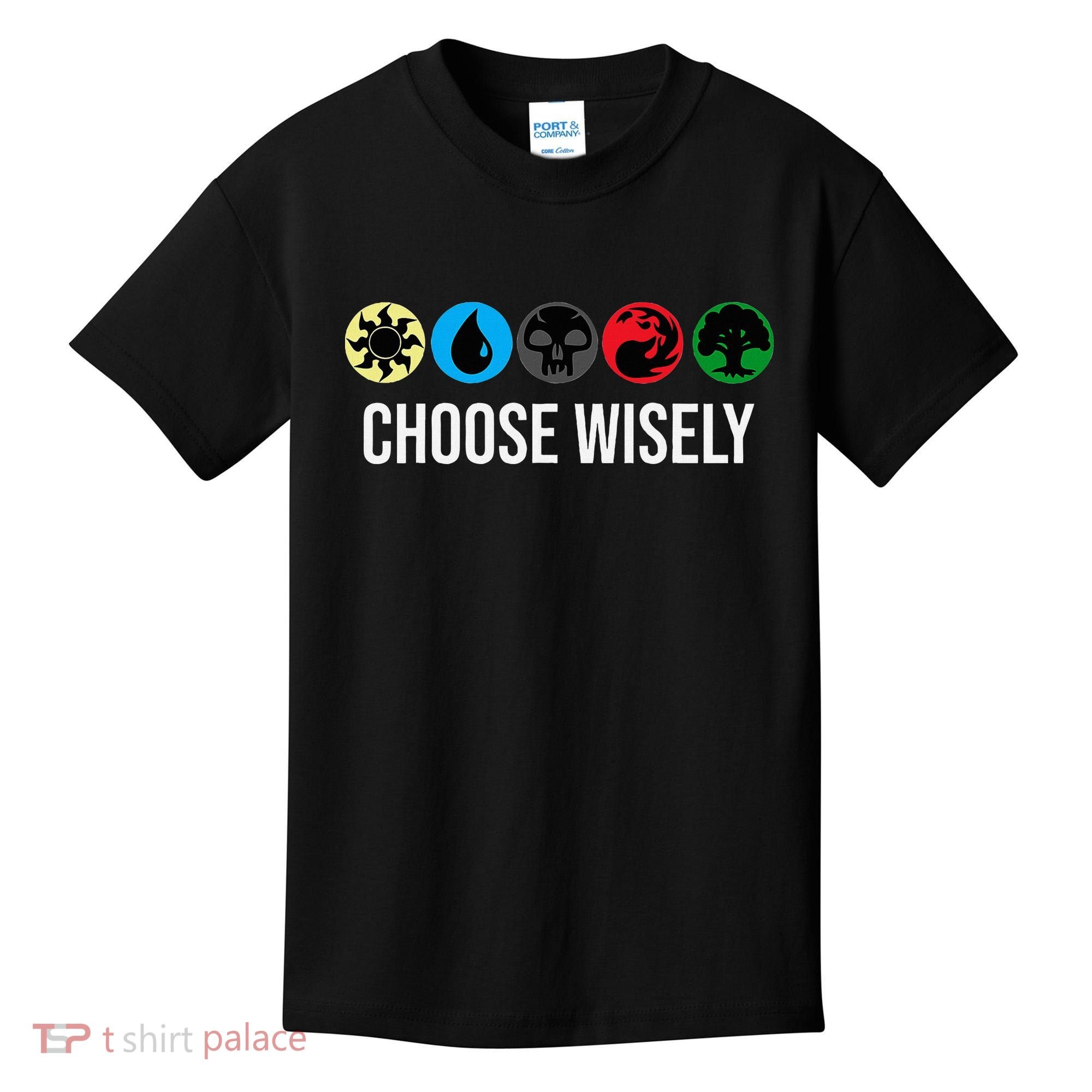 M.A.N.A Symbols Gathering Magic Choose Wisely Blue Red Green Kids T-Shirt