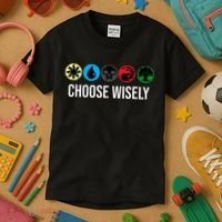 M.A.N.A Symbols Gathering Magic Choose Wisely Blue Red Green Kids T-Shirt thumb 3