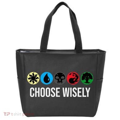 M.A.N.A Symbols Gathering Magic Choose Wisely Blue Red Green Tote Bag