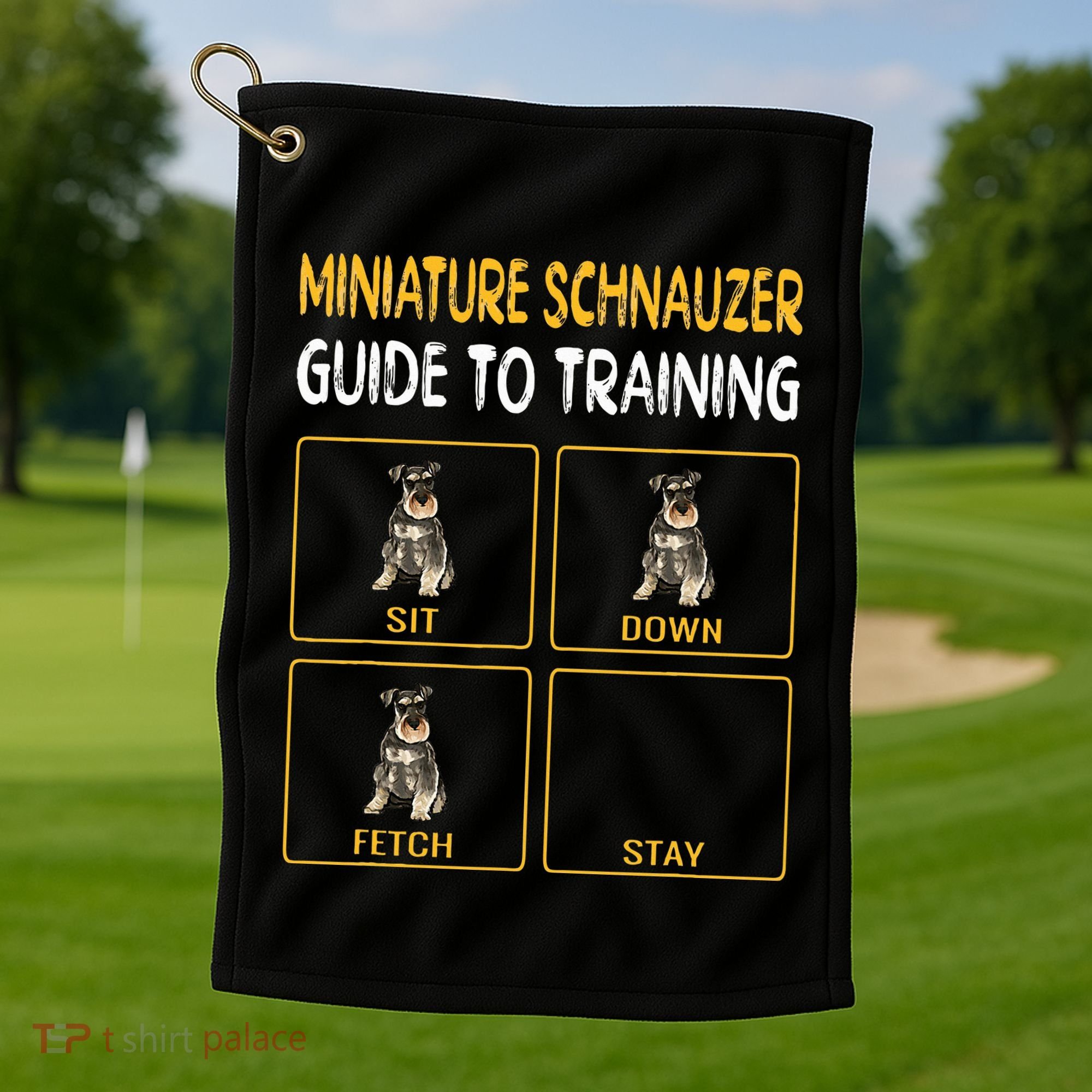Miniature Schnauzer Guide To Training Dog Obedience Golf Towel