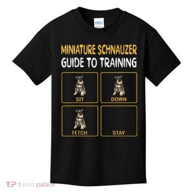 Miniature Schnauzer Guide To Training Dog Obedience Kids T-Shirt