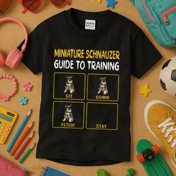 Miniature Schnauzer Guide To Training Dog Obedience Kids T-Shirt