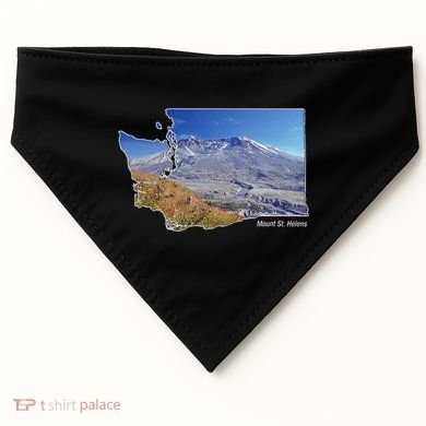 Mount St. Helens Map Washington Volcano USA-Made Doggie Bandana