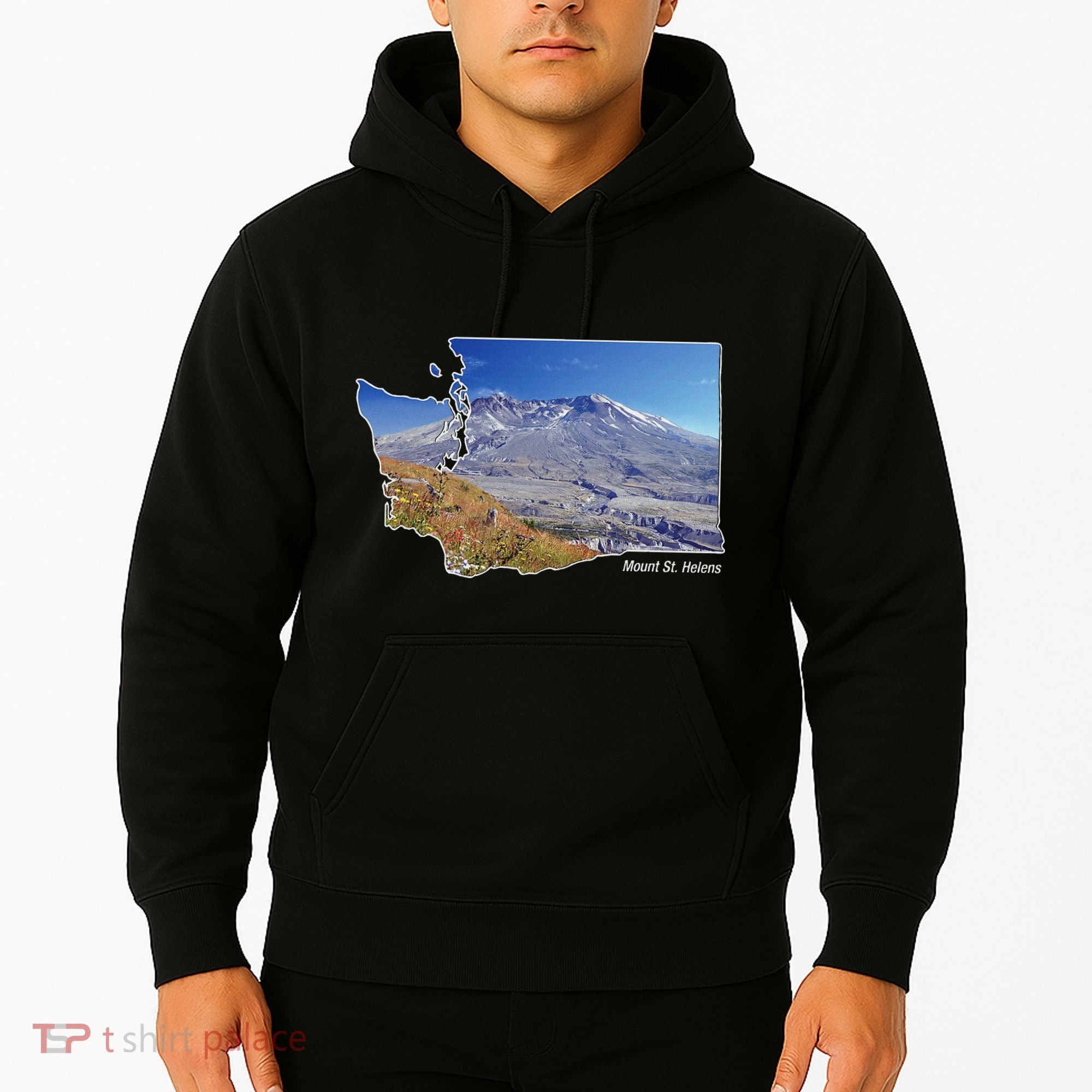 Mount St. Helens Map Washington Volcano Hoodie