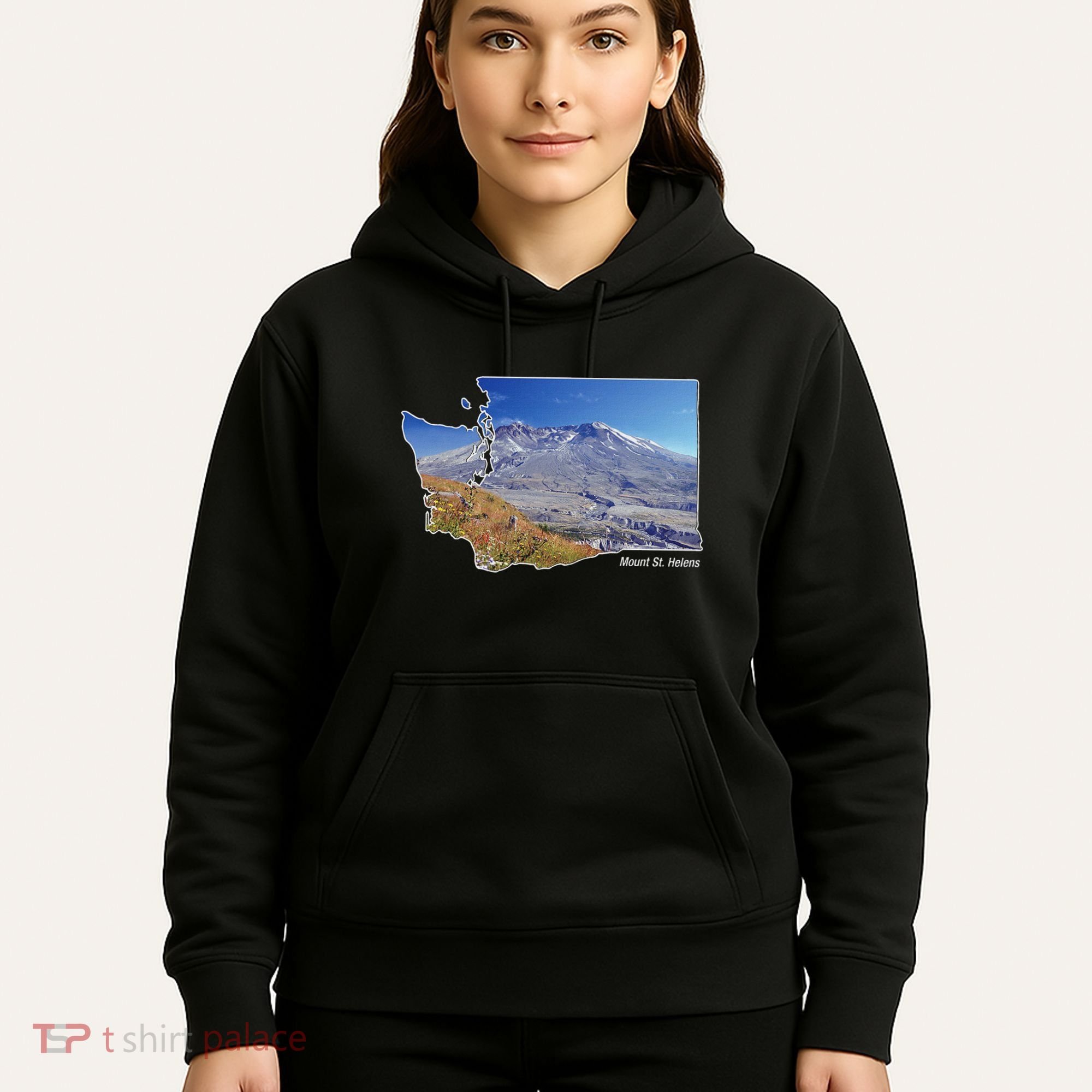 Mount St. Helens Map Washington Volcano Hoodie