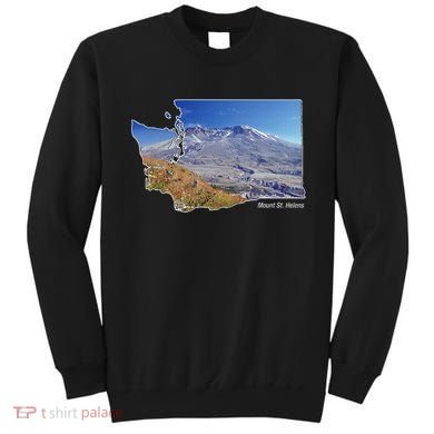 Mount St. Helens Map Washington Volcano Sweatshirt