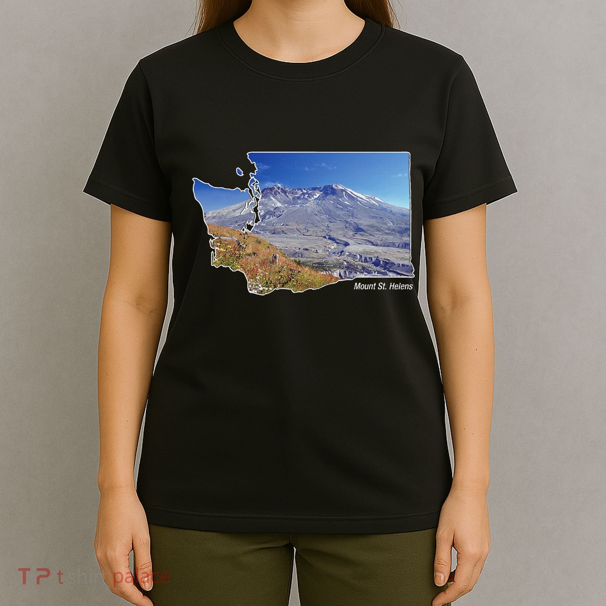 Mount St. Helens Map Washington Volcano T-Shirt