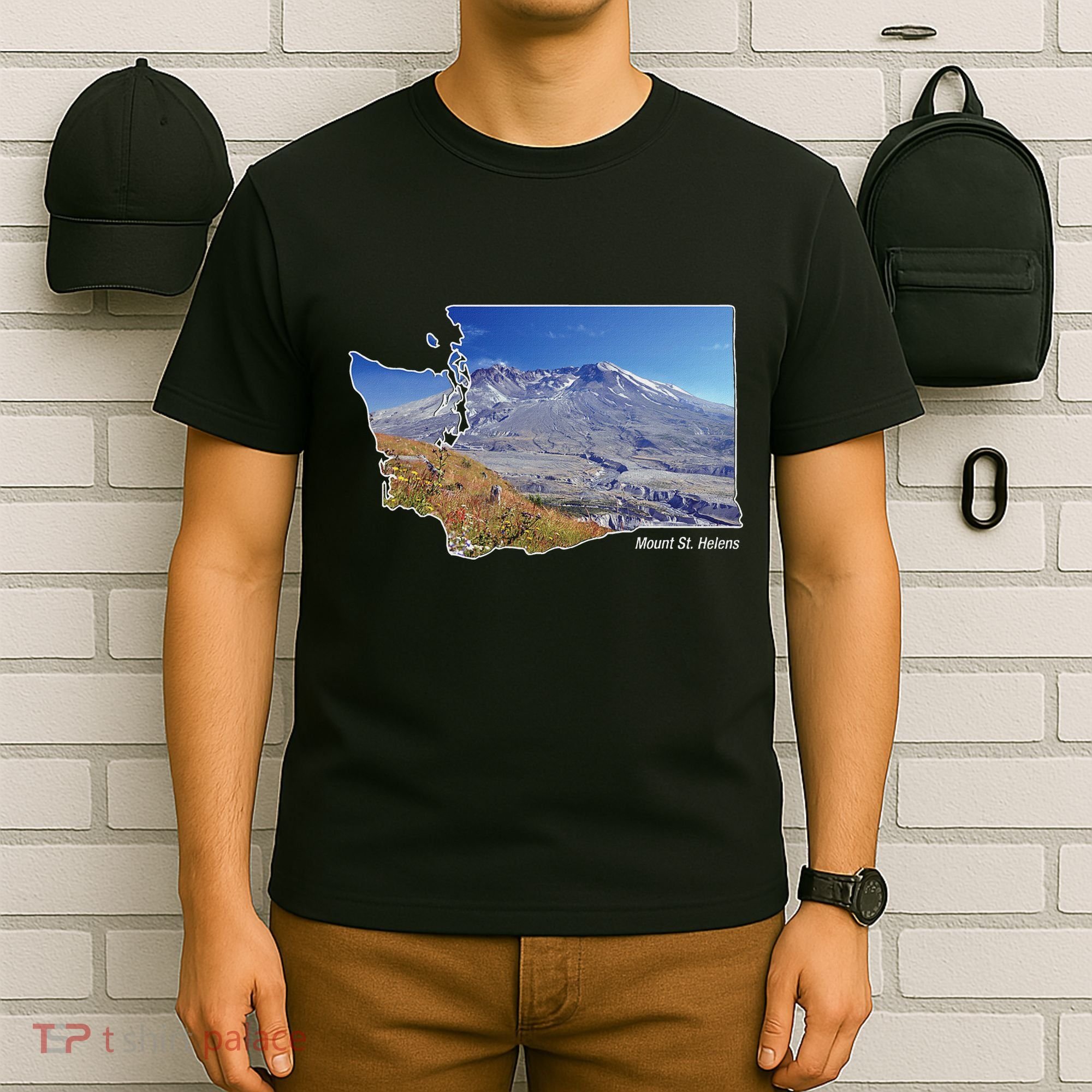 Mount St. Helens Map Washington Volcano T-Shirt