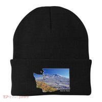 Mount St. Helens Map Washington Volcano Beanie thumb 0
