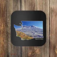 Mount St. Helens Map Washington Volcano Coaster thumb 0