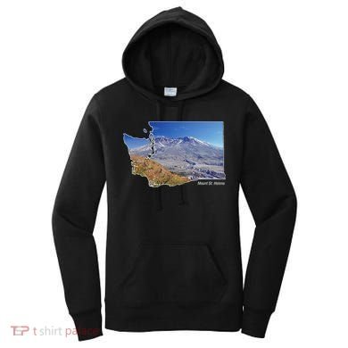 Mount St. Helens Map Washington Volcano Women's Hoodie