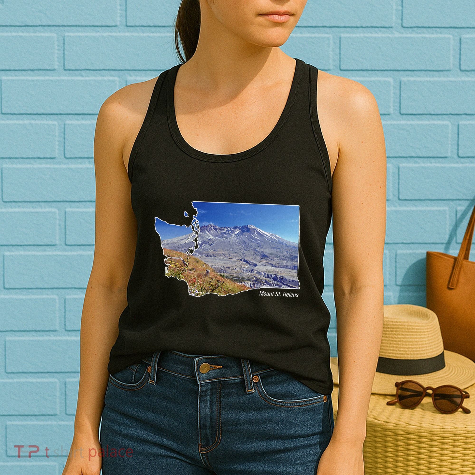 Mount St. Helens Map Washington Volcano Women's Tank Top