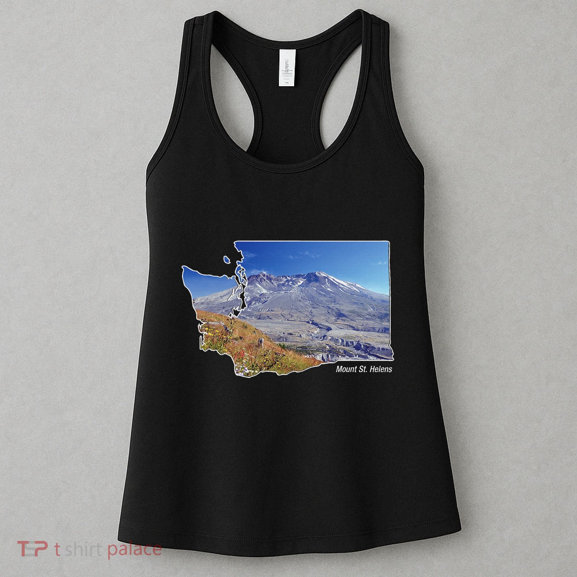 Mount St. Helens Map Washington Volcano Women's Tank Top