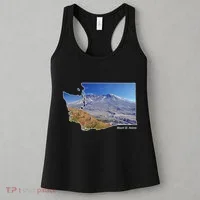 Mount St. Helens Map Washington Volcano Women's Tank Top thumb 3