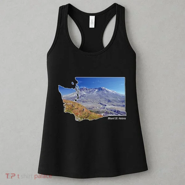 Mount St. Helens Map Washington Volcano Women's Tank Top