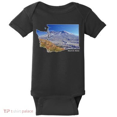 Mount St. Helens Map Washington Volcano Baby Bodysuit
