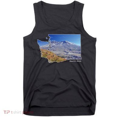 Mount St. Helens Map Washington Volcano Tank Top