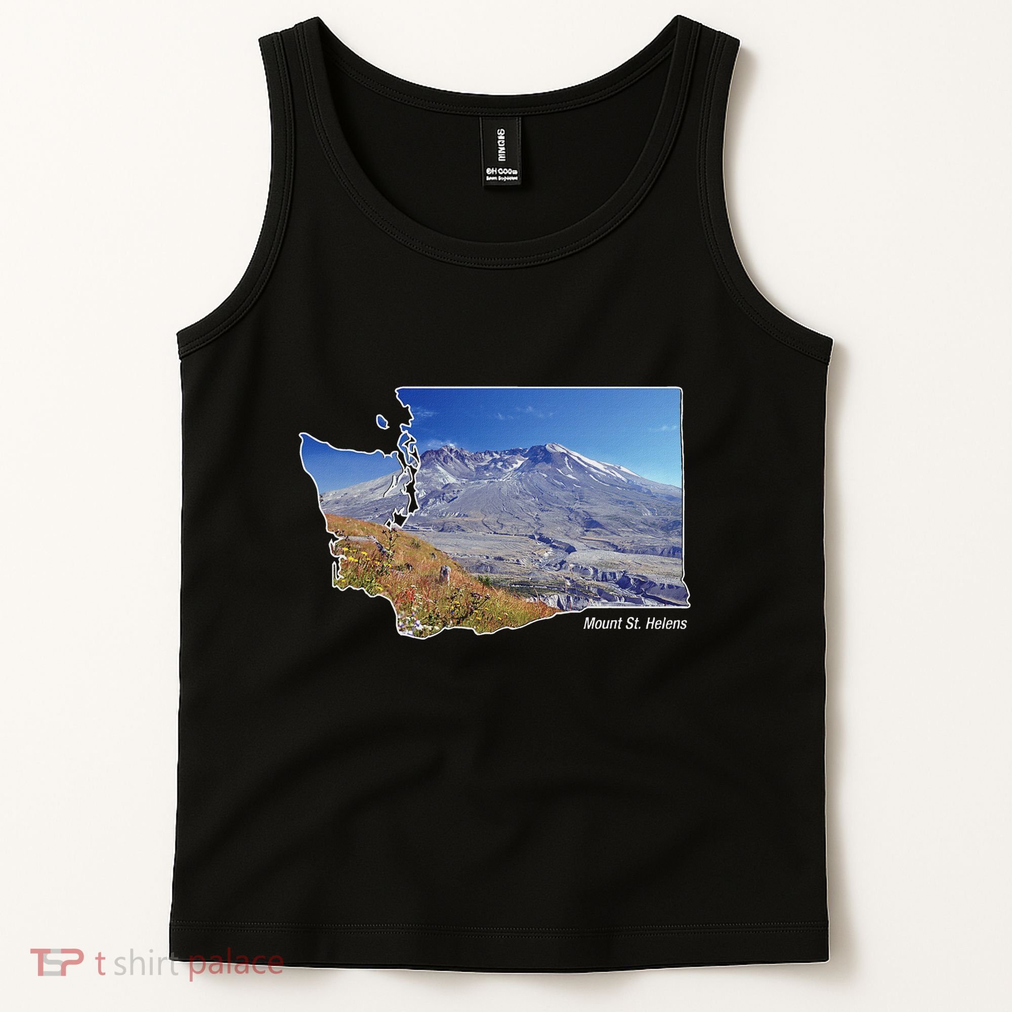 Mount St. Helens Map Washington Volcano Tank Top