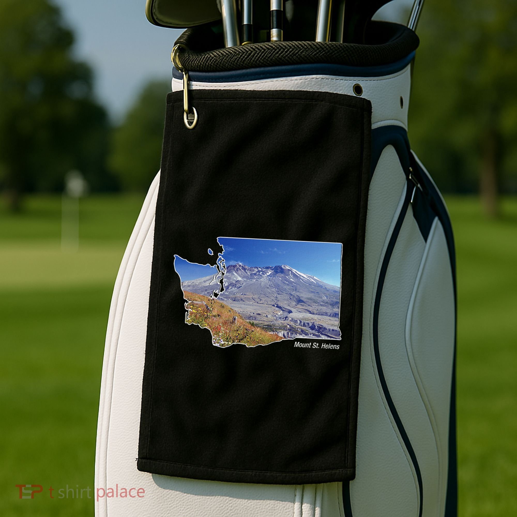 Mount St. Helens Map Washington Volcano Golf Towel