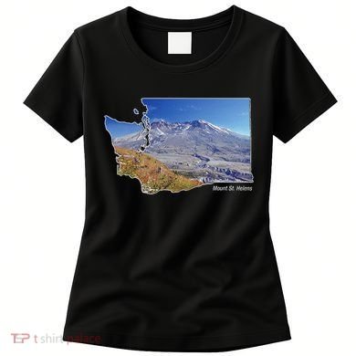 Mount St. Helens Map Washington Volcano Women's T-Shirt