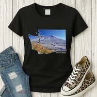Mount St. Helens Map Washington Volcano Women's T-Shirt thumb 3