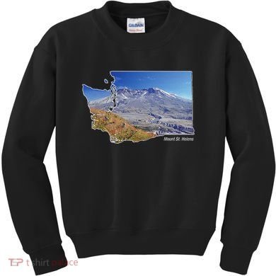 Mount St. Helens Map Washington Volcano Kids Sweatshirt