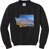 Mount St. Helens Map Washington Volcano Kids Sweatshirt thumb 0