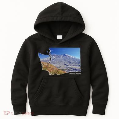 Mount St. Helens Map Washington Volcano Kids Hoodie