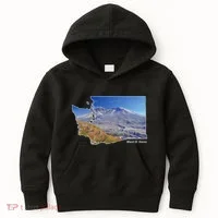 Mount St. Helens Map Washington Volcano Kids Hoodie thumb 0