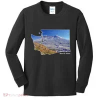 Mount St. Helens Map Washington Volcano Kids Long Sleeve Shirt thumb 0