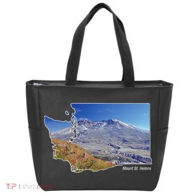 Mount St. Helens Map Washington Volcano Tote Bag