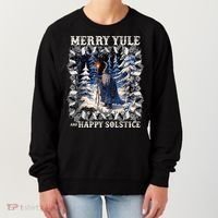 Merry Solstice Happy Yule Christmas Bird Nordic Xmas Graphic Women's Sweatshirt thumb 0