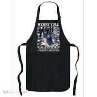 Merry Solstice Happy Yule Christmas Bird Nordic Xmas Graphic Apron thumb 0