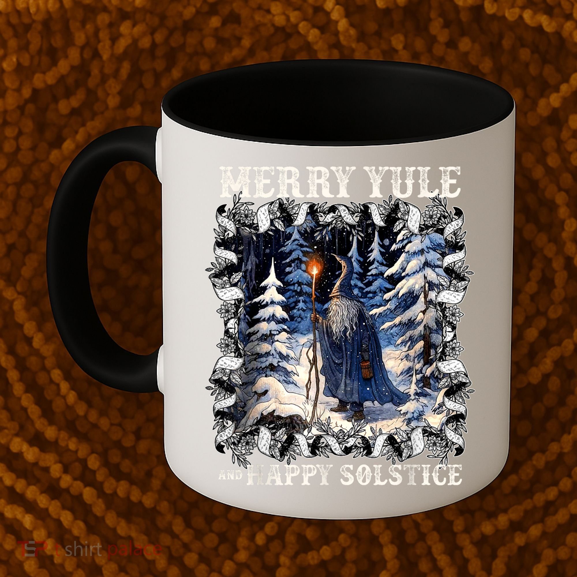 Merry Solstice Happy Yule Christmas Bird Nordic Xmas Graphic Coffee Mug