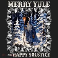 Merry Solstice Happy Yule Christmas Bird Nordic Xmas Graphic Beanie thumb 2