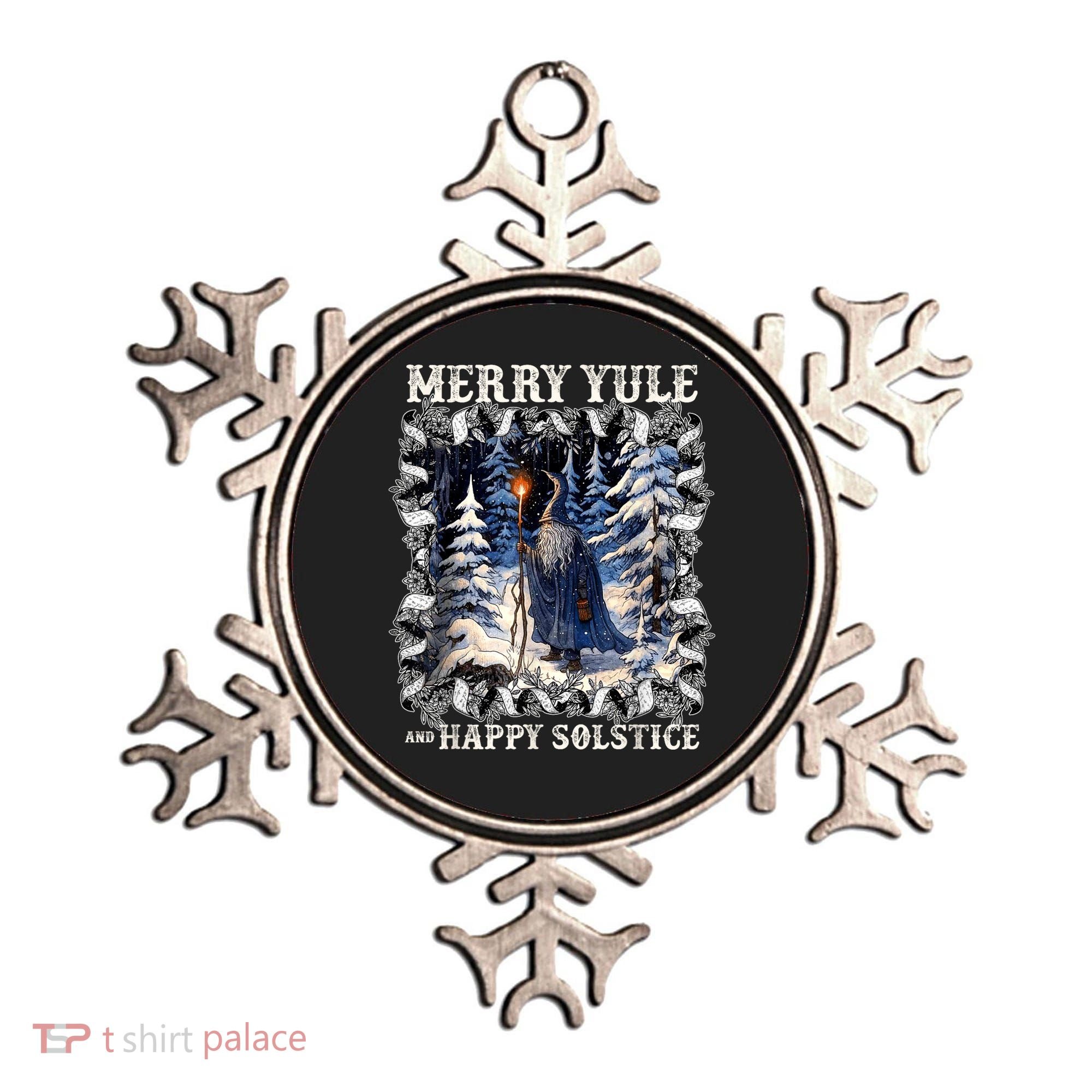 Merry Solstice Happy Yule Christmas Bird Nordic Xmas Graphic Ornament