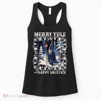 Merry Solstice Happy Yule Christmas Bird Nordic Xmas Graphic Women's Tank Top thumb 0