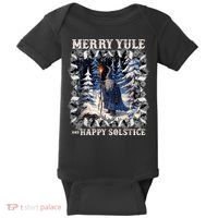 Merry Solstice Happy Yule Christmas Bird Nordic Xmas Graphic Baby Bodysuit thumb 0