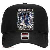Merry Solstice Happy Yule Christmas Bird Nordic Xmas Graphic Hat thumb 0