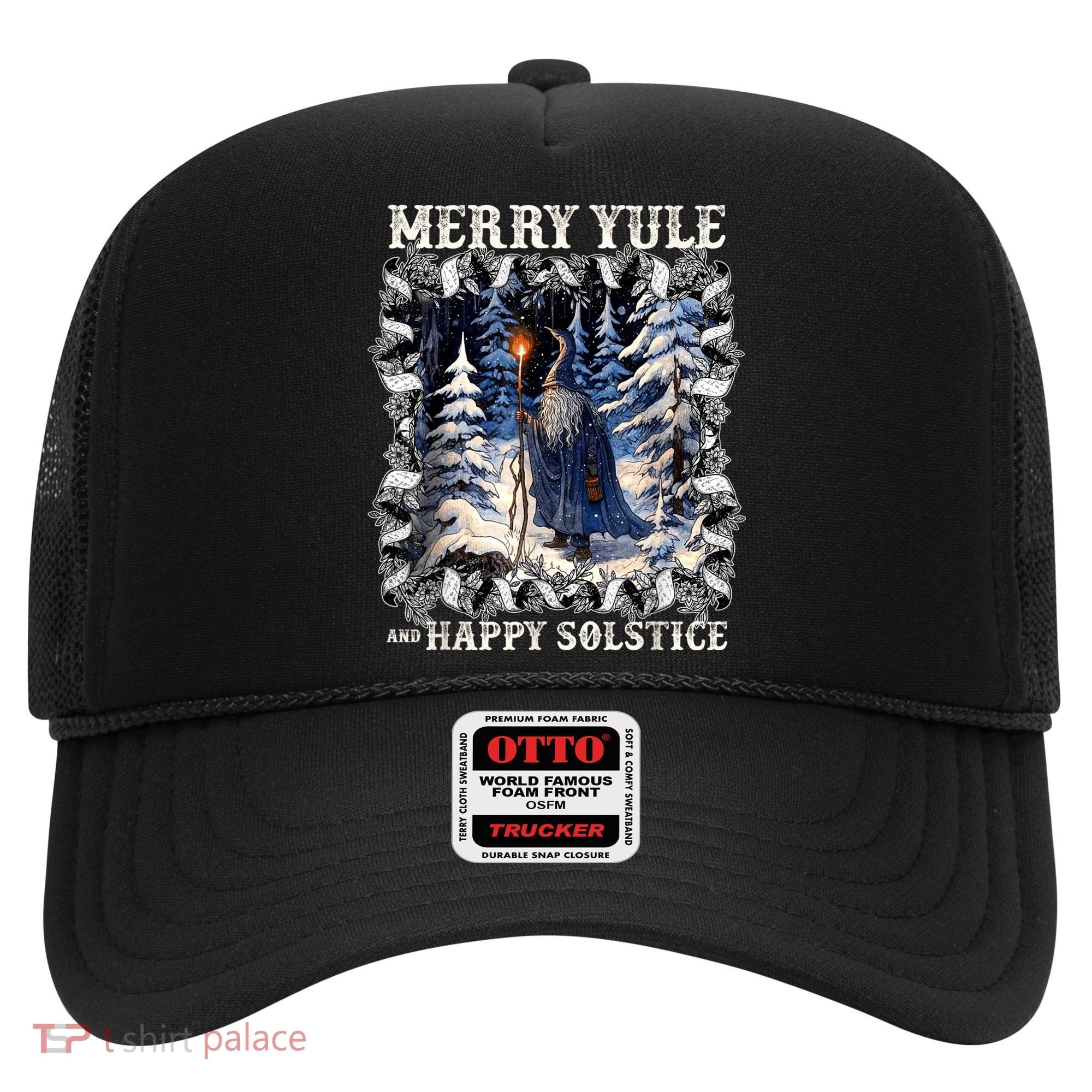 Merry Solstice Happy Yule Christmas Bird Nordic Xmas Graphic Hat