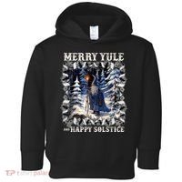 Merry Solstice Happy Yule Christmas Bird Nordic Xmas Graphic Toddler Hoodie thumb 0