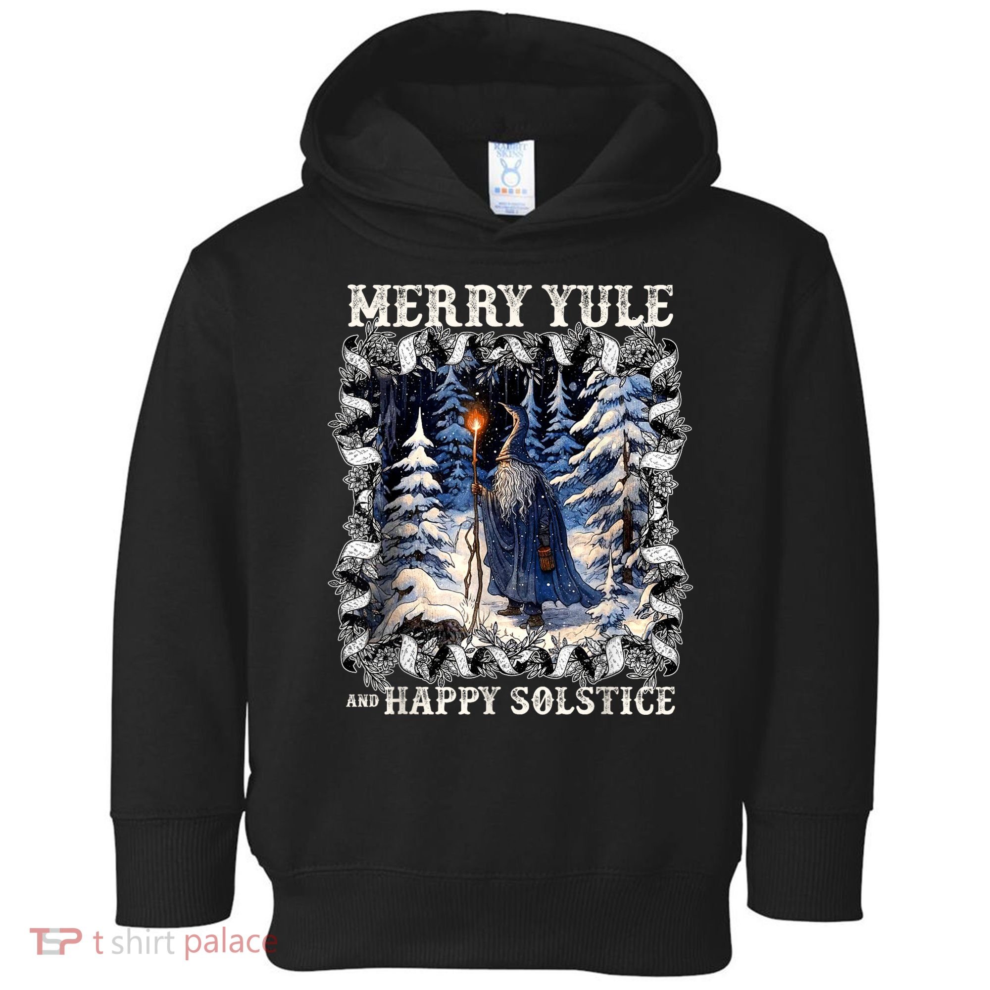 Merry Solstice Happy Yule Christmas Bird Nordic Xmas Graphic Toddler Hoodie