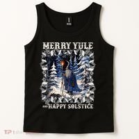 Merry Solstice Happy Yule Christmas Bird Nordic Xmas Graphic Tank Top thumb 2