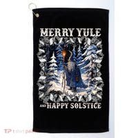 Merry Solstice Happy Yule Christmas Bird Nordic Xmas Graphic Golf Towel thumb 0