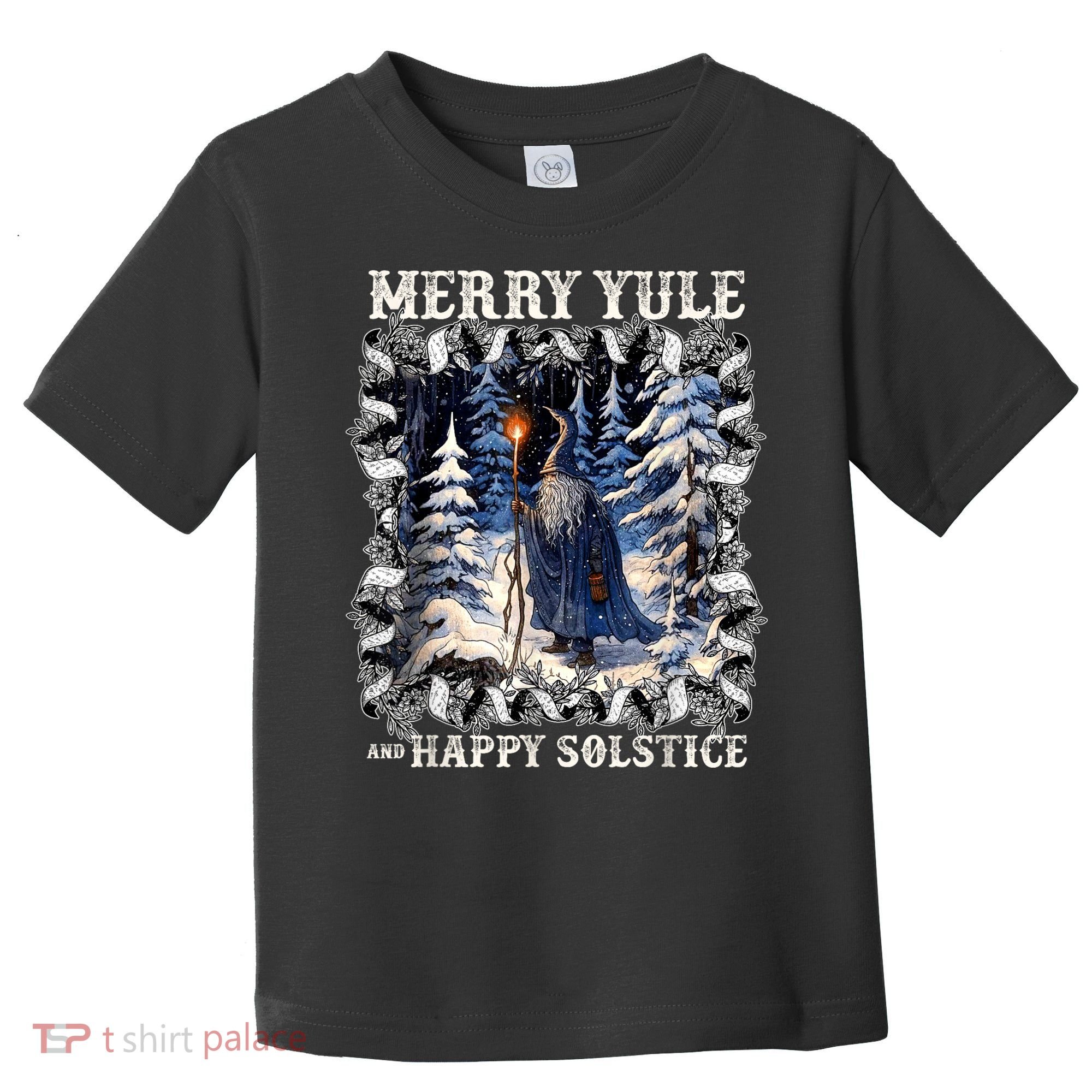 Merry Solstice Happy Yule Christmas Bird Nordic Xmas Graphic Toddler T-Shirt