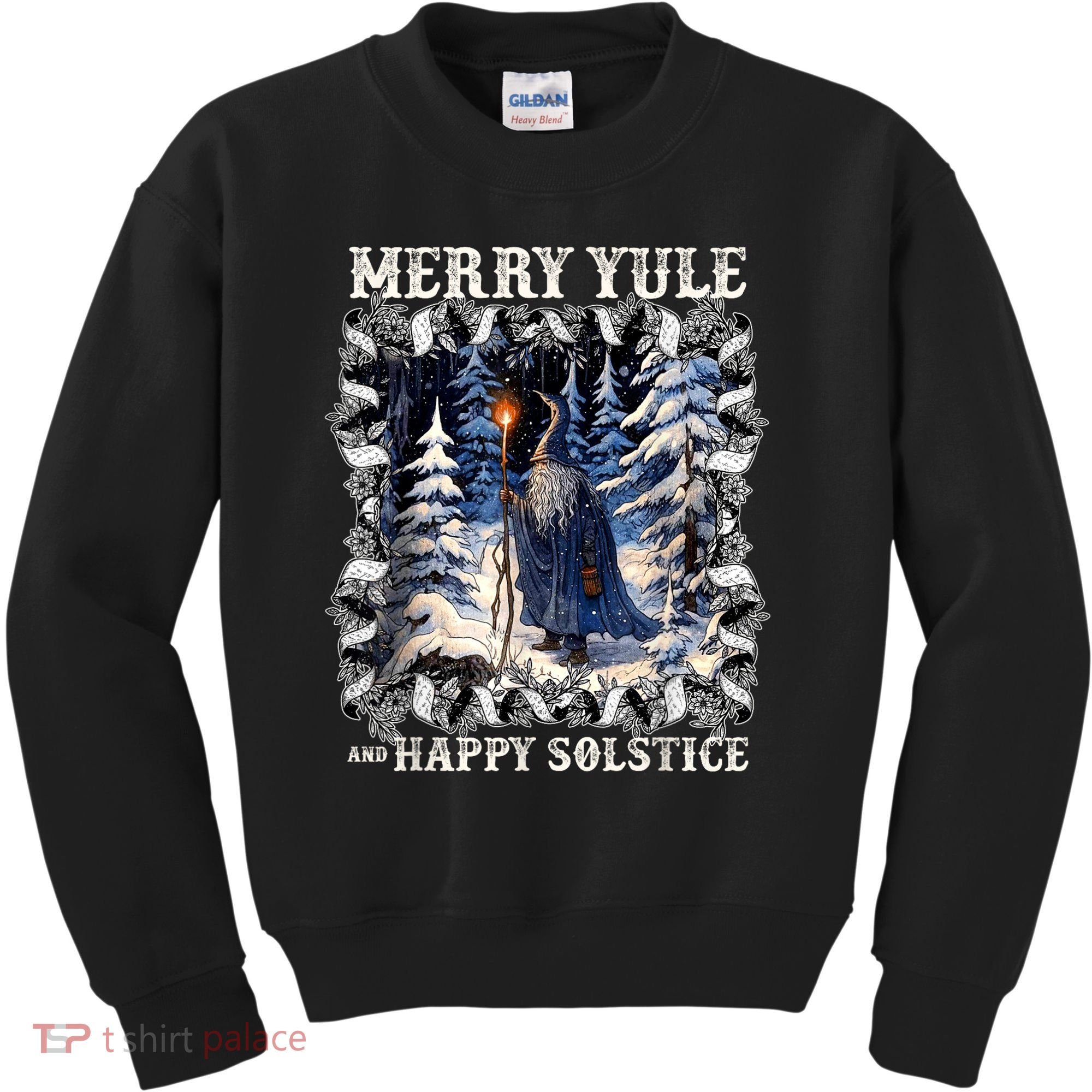 Merry Solstice Happy Yule Christmas Bird Nordic Xmas Graphic Kids Sweatshirt